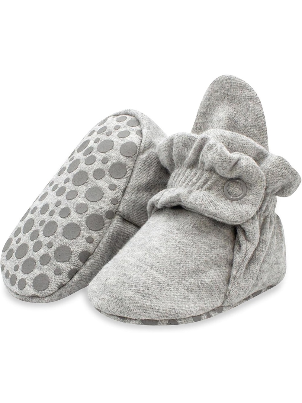 Zutano Organic Cotton Baby Booties Bundle (2 Pairs) 12 Months – Khaki & Gray - Picture 10 of 11